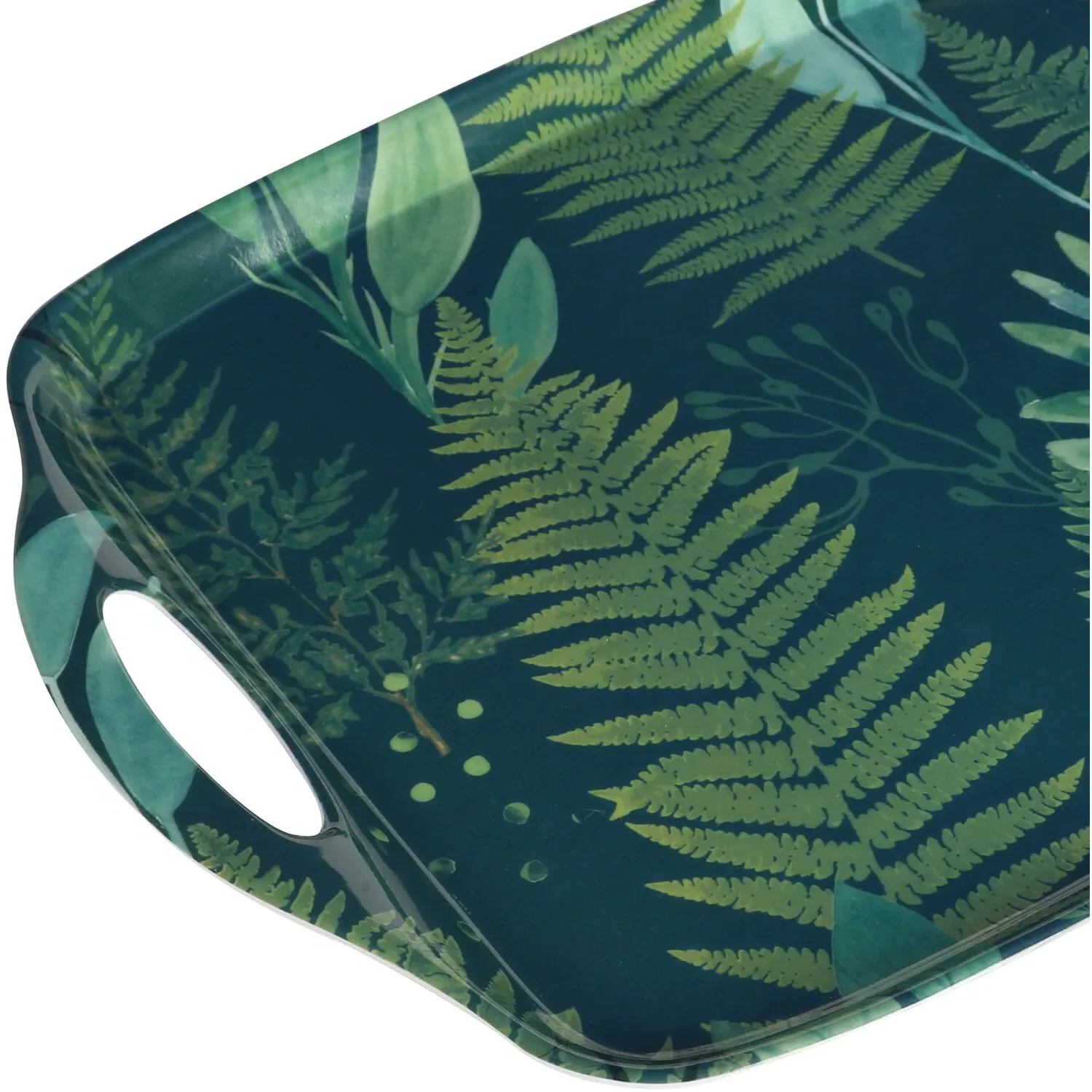Botanical Fern Large Tray - Green, Melamine