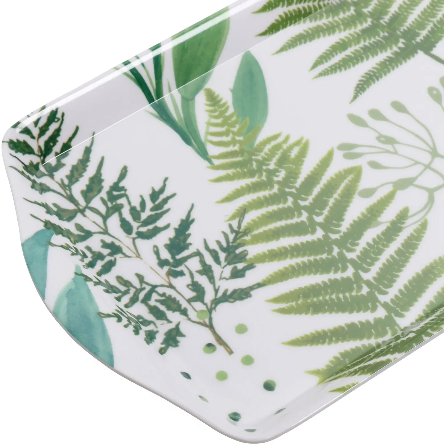 Botanical Fern Long Drinks Tray - Green, Melamine