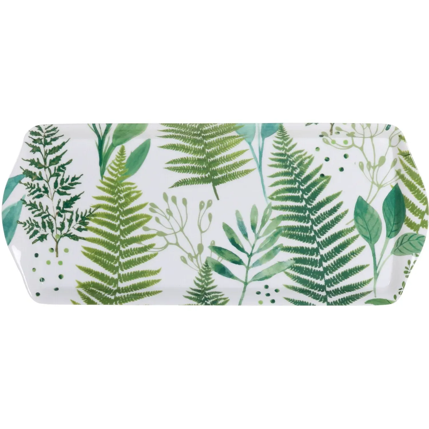 Botanical Fern Long Drinks Tray - Green, Melamine