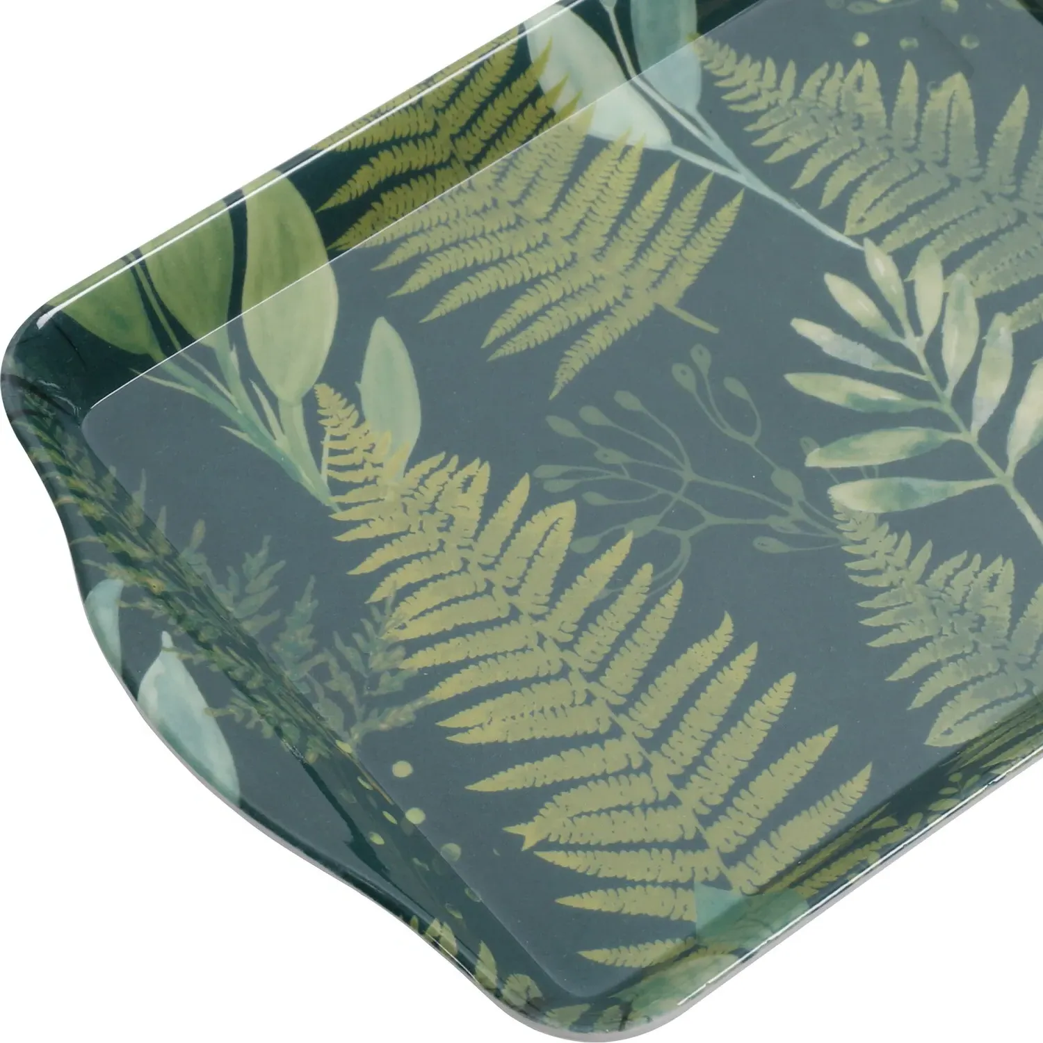 Botanical Fern Mini Trinket Tray - Green, Melamine