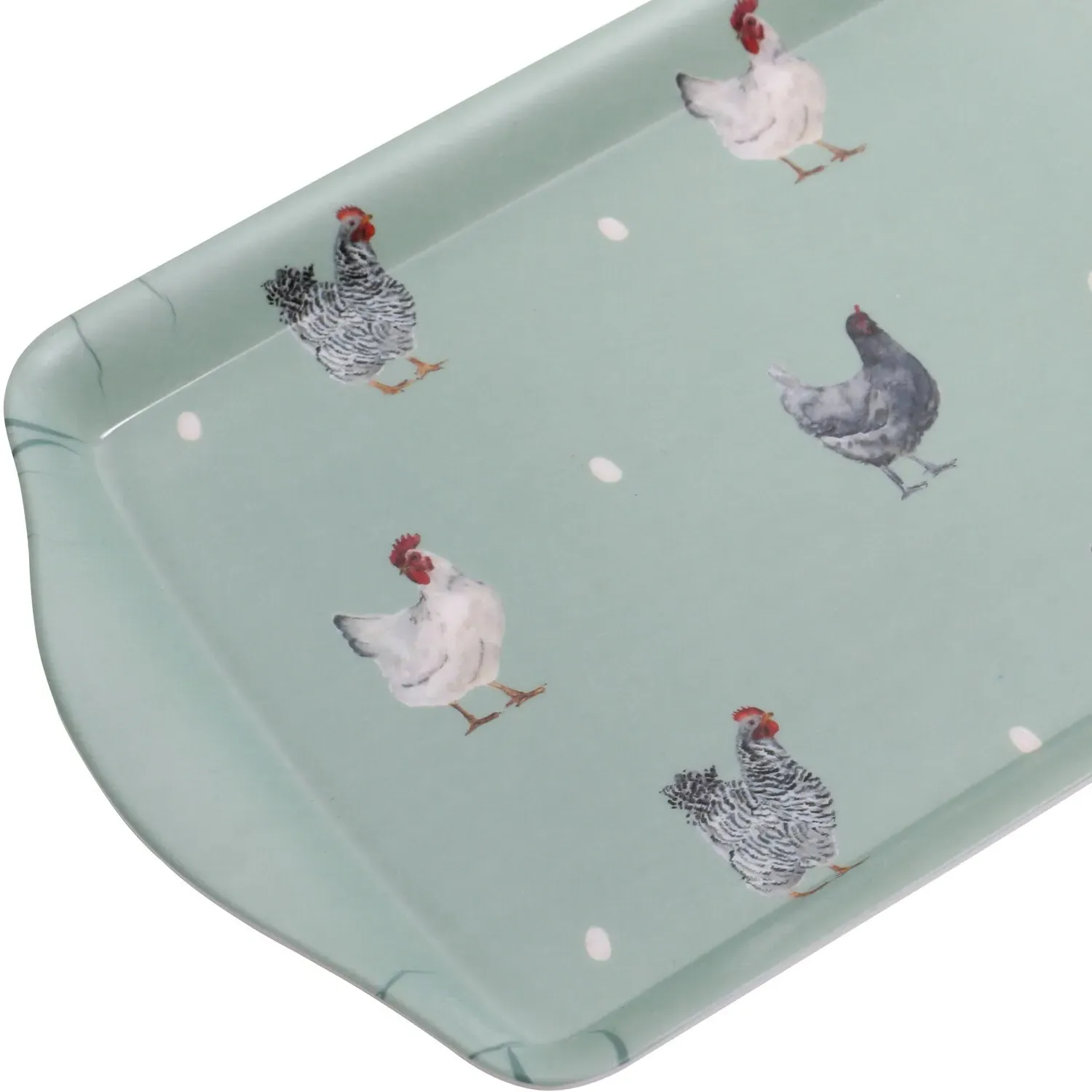 Farm Chickens Long Drinks Tray - Blue