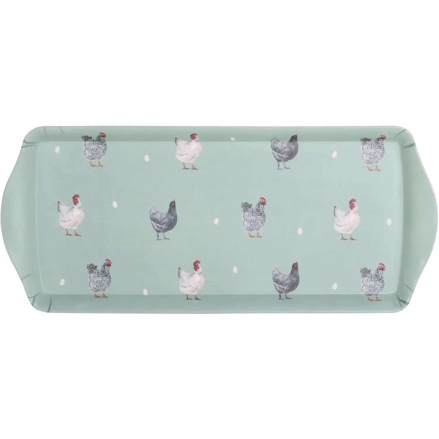 Farm Chickens Long Drinks Tray - Blue