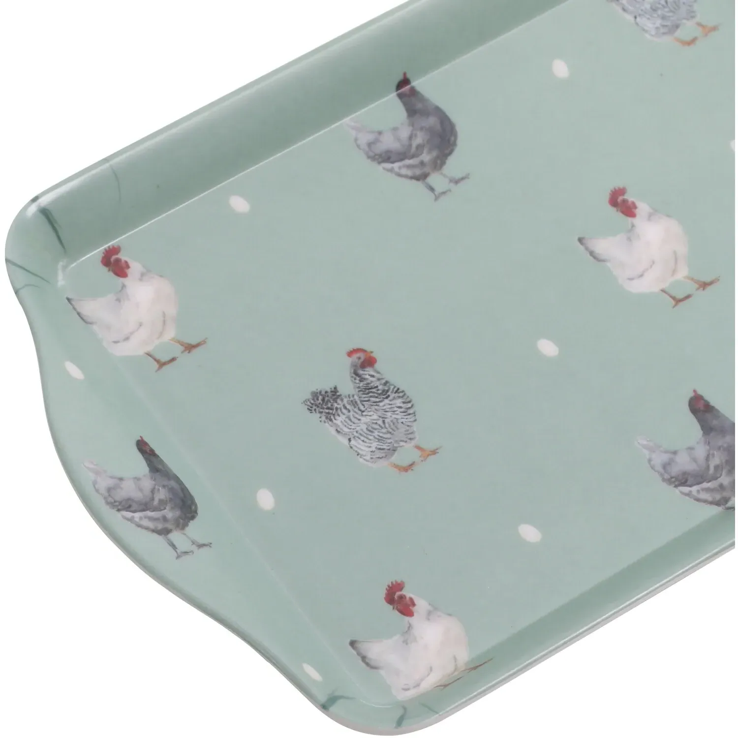 Farm Chickens Mini Trinket Tray - Blue