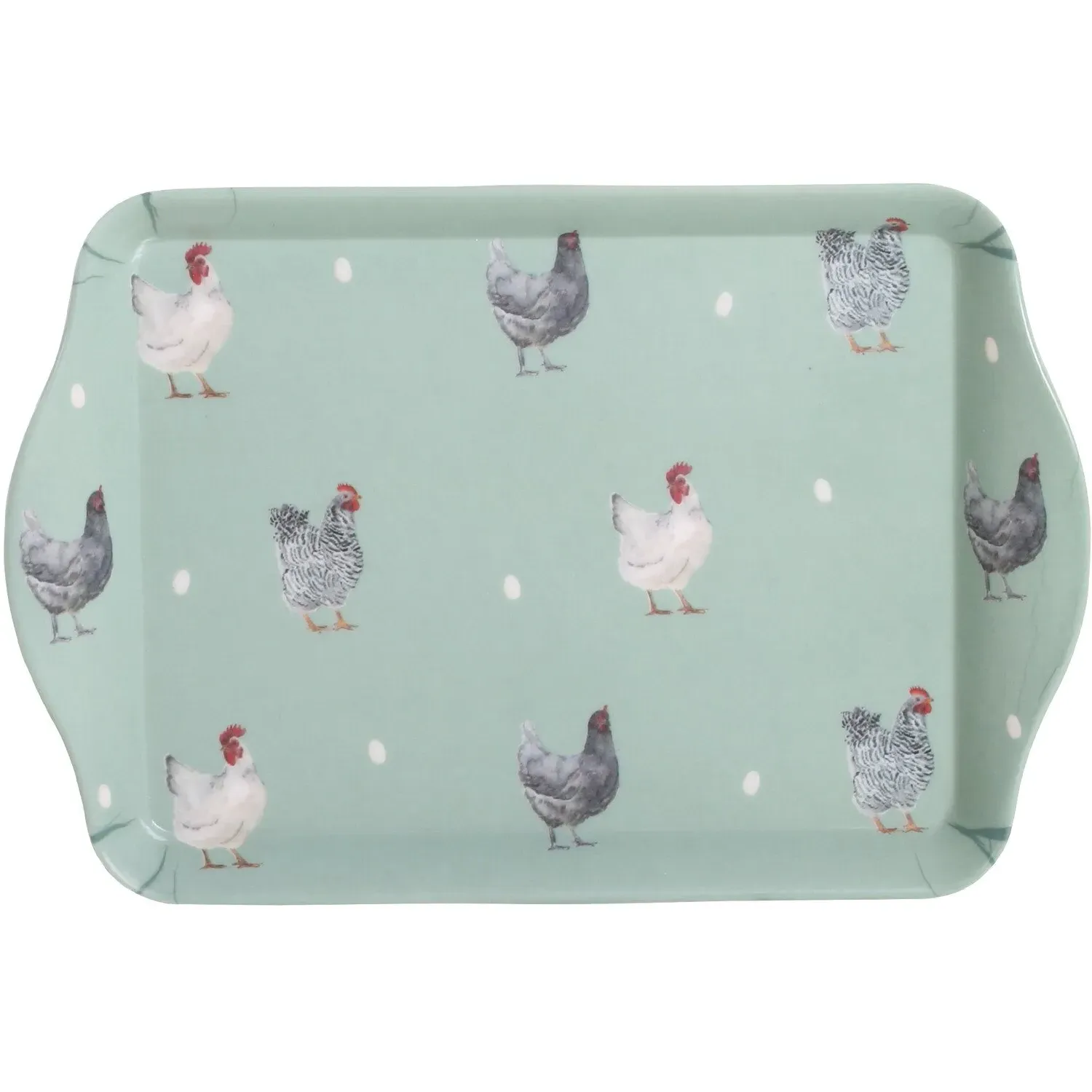 Farm Chickens Mini Trinket Tray - Blue image