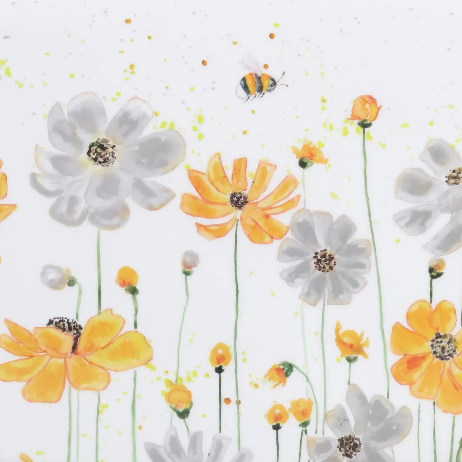 Flower Bee Large Tray - White