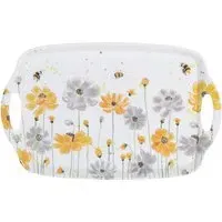 Flower Bee Large Tray - White