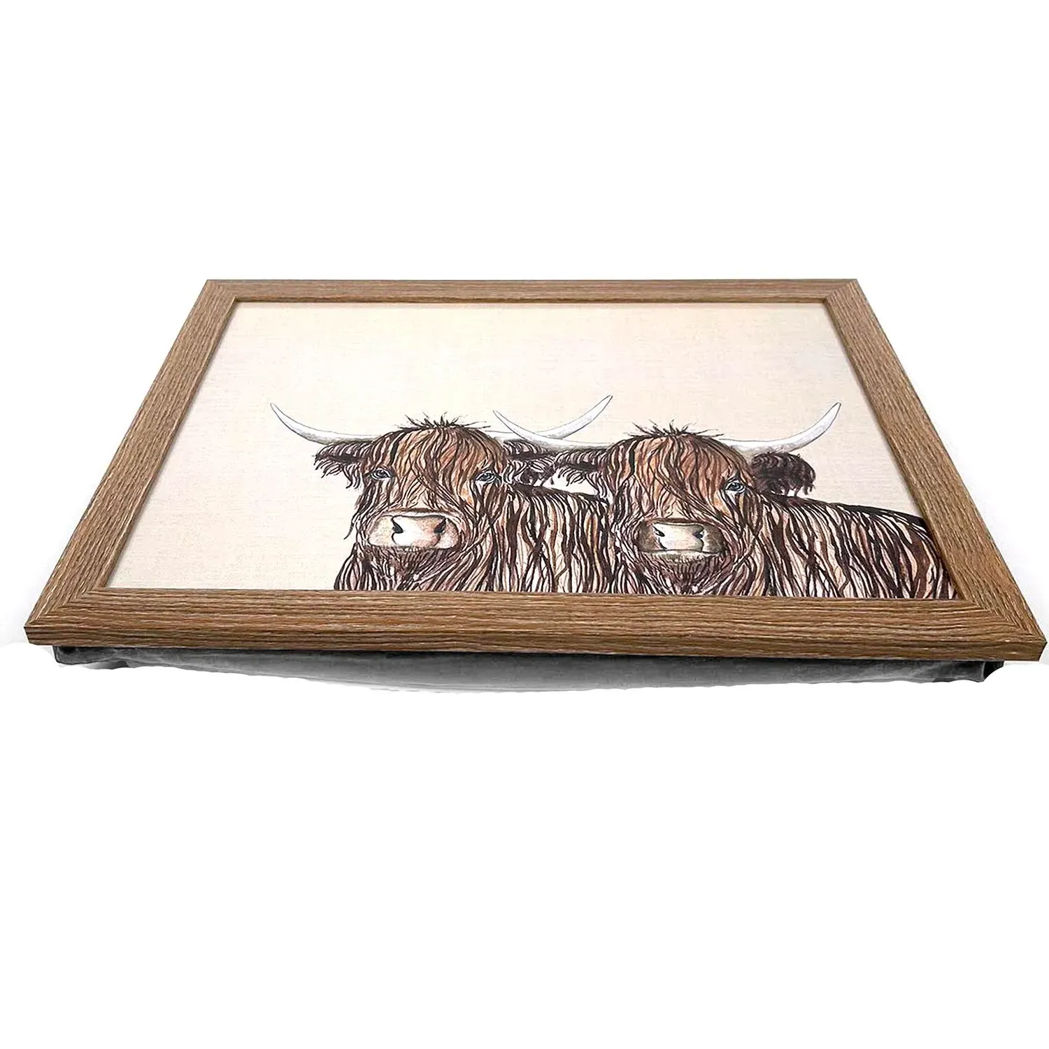 Highland Cow Lap Tray - Grey