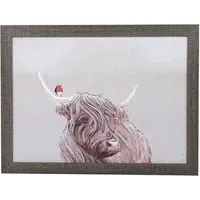Highland Cow Lap Tray - Grey
