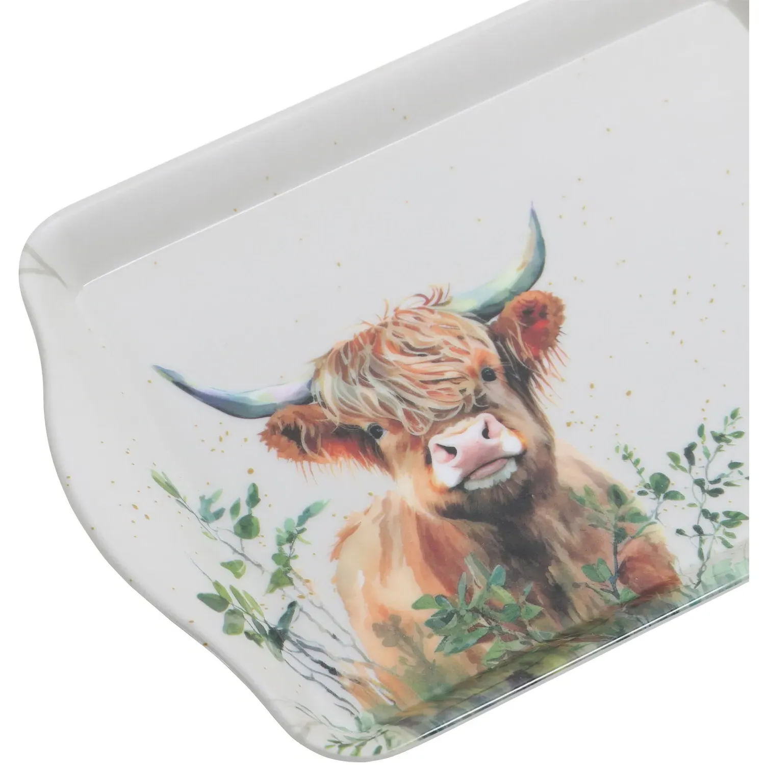 Highland Cow Mini Trinket Tray - White, Melamine