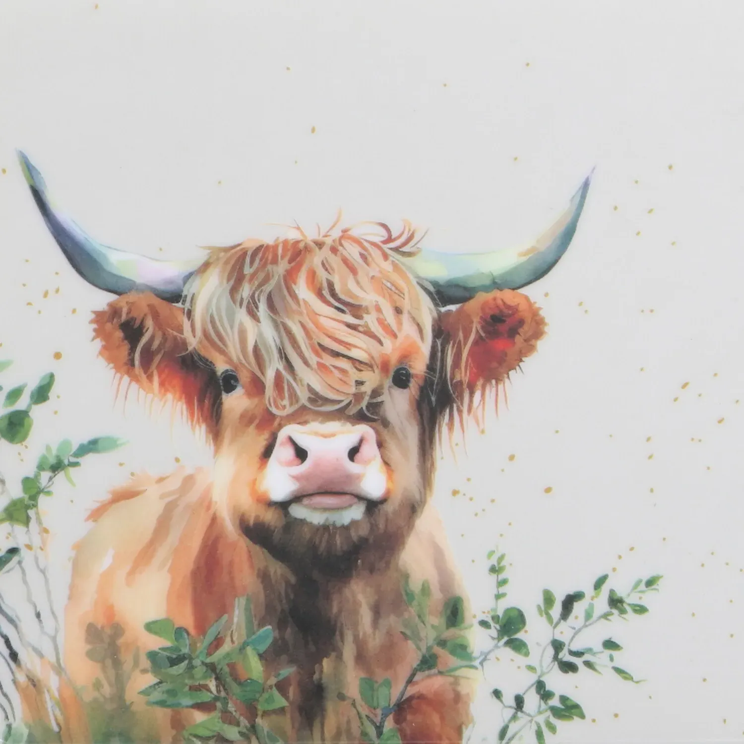 Highland Cow Mini Trinket Tray - White, Melamine