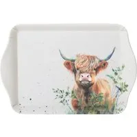 Highland Cow Mini Trinket Tray - White, Melamine