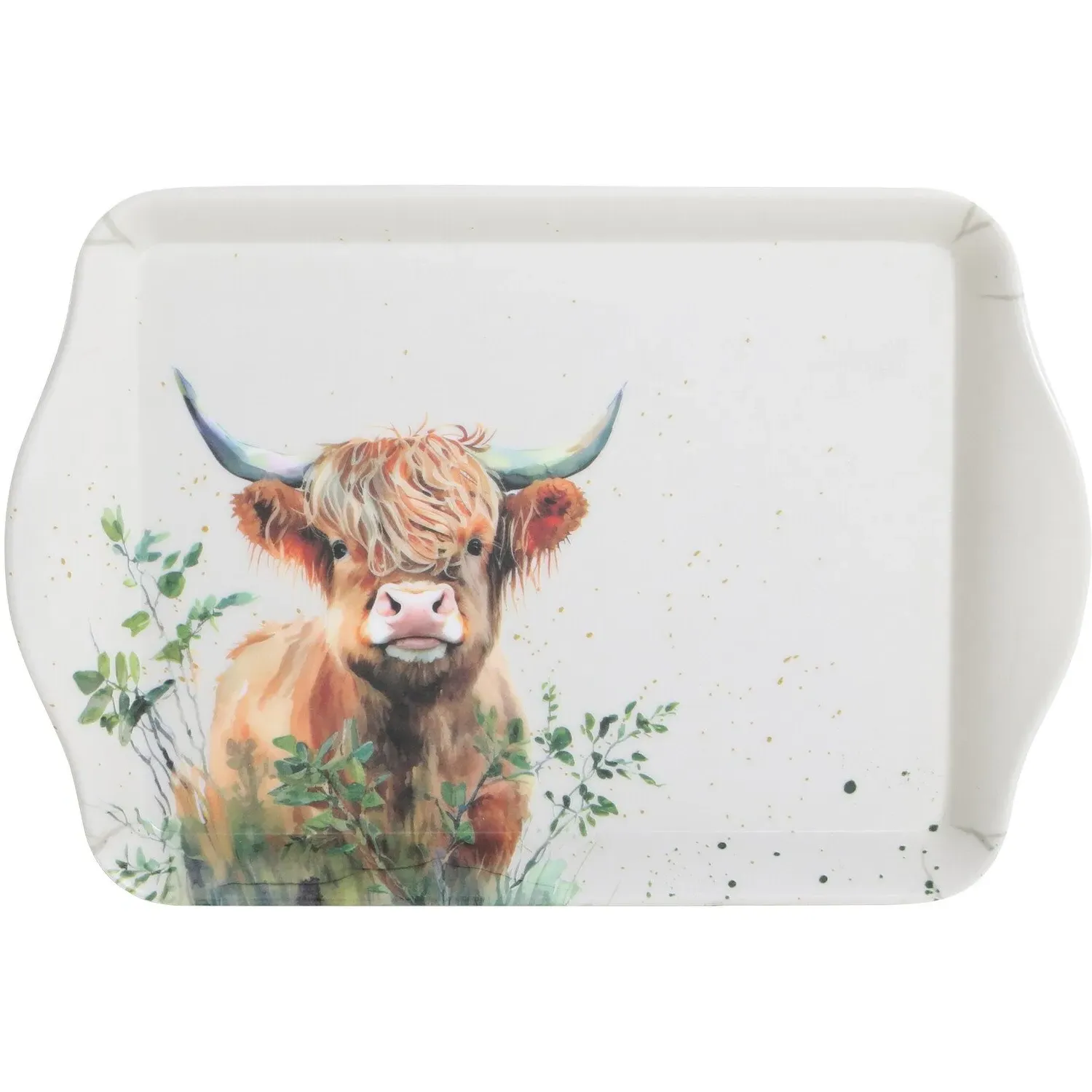 Highland Cow Mini Trinket Tray - White, Melamine image