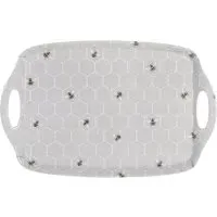 Honeycomb Bee Large Tray - Grey, Melamine