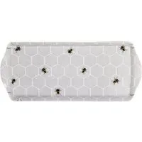 Honeycomb Bee Long Drinks Tray - Grey, Melamine
