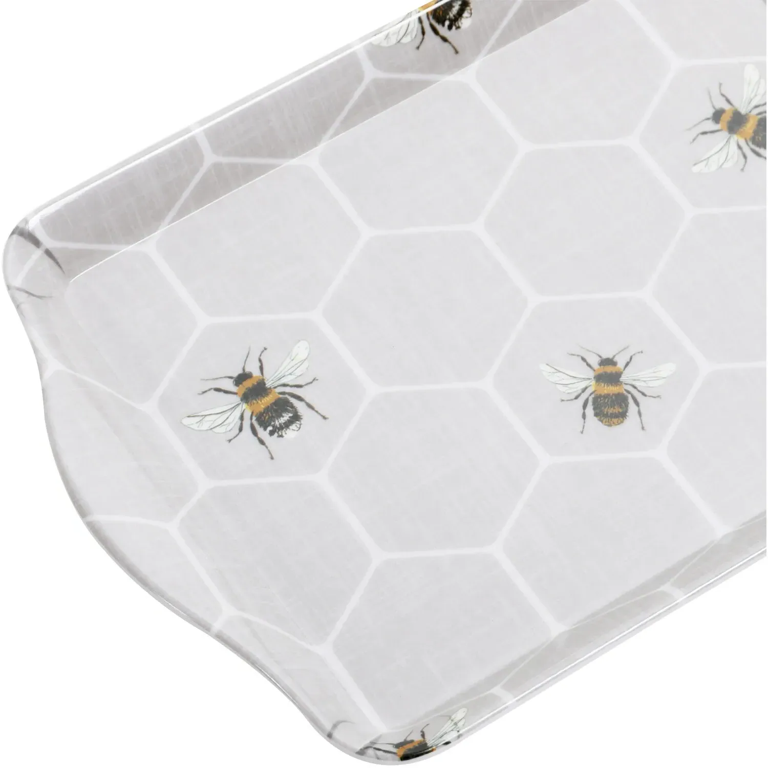 Honeycomb Bee Mini Trinket Tray - Grey, Melamine