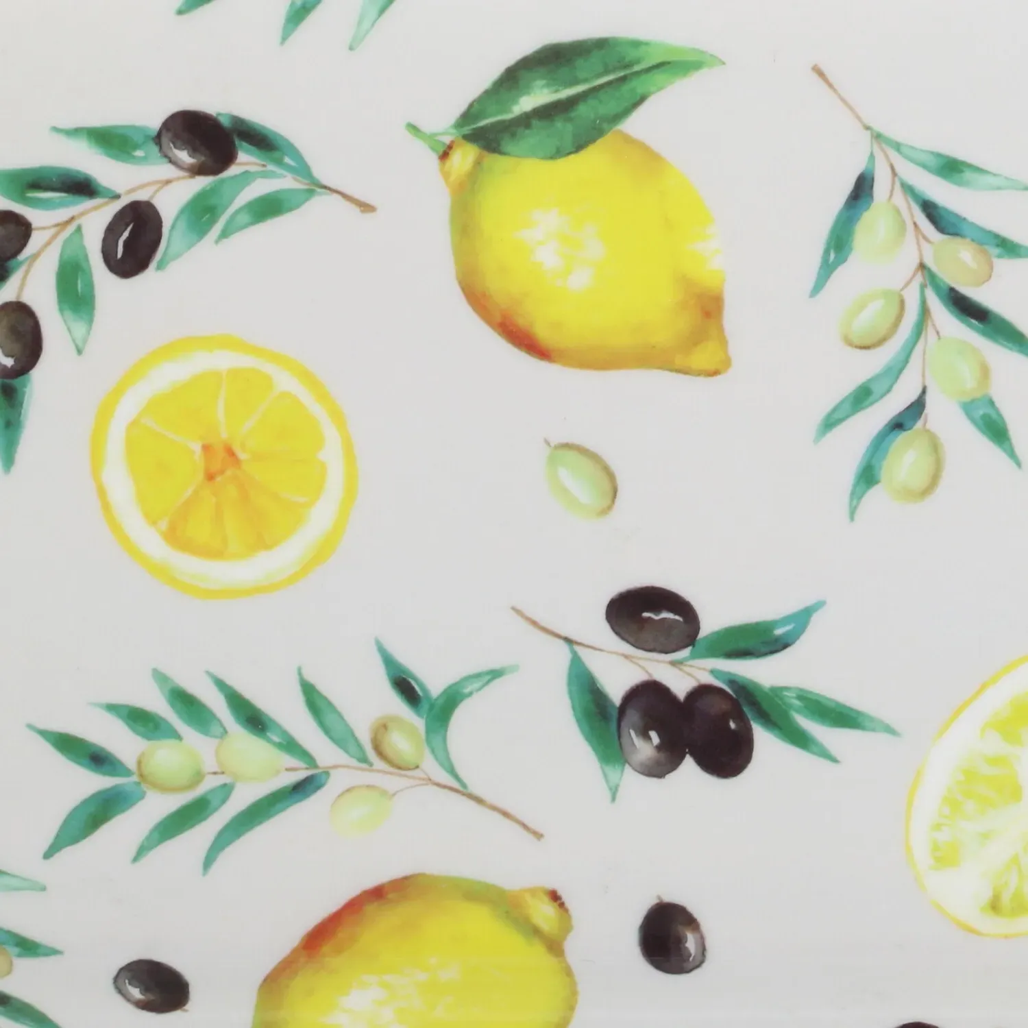 Lemons and Olives Mini Trinket Tray - White, Melamine