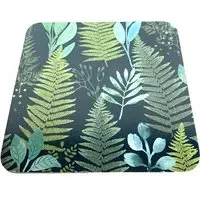 Set of 6 Botanical Fern Coasters - Green