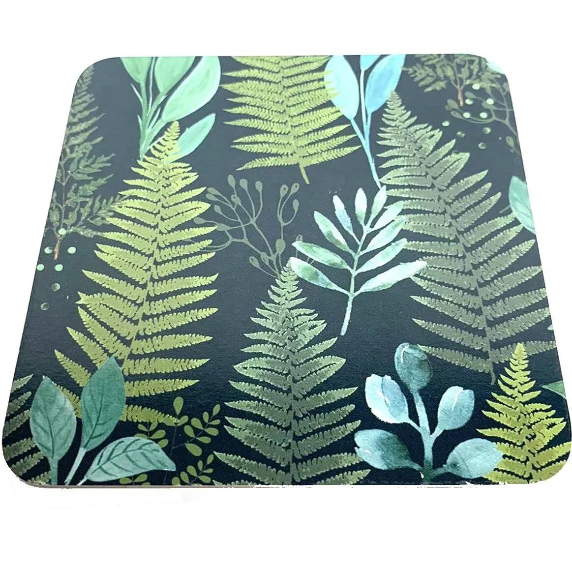 Set of 6 Botanical Fern Coasters - Green image
