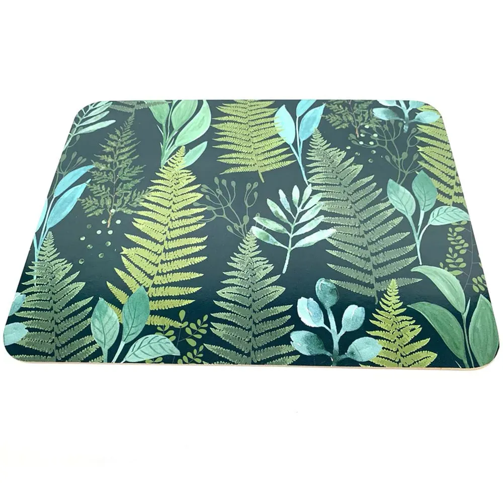 Set of 6 Botanical Fern Placemats - Green