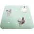 Set of 6 Farm Chicken Coasters - Green