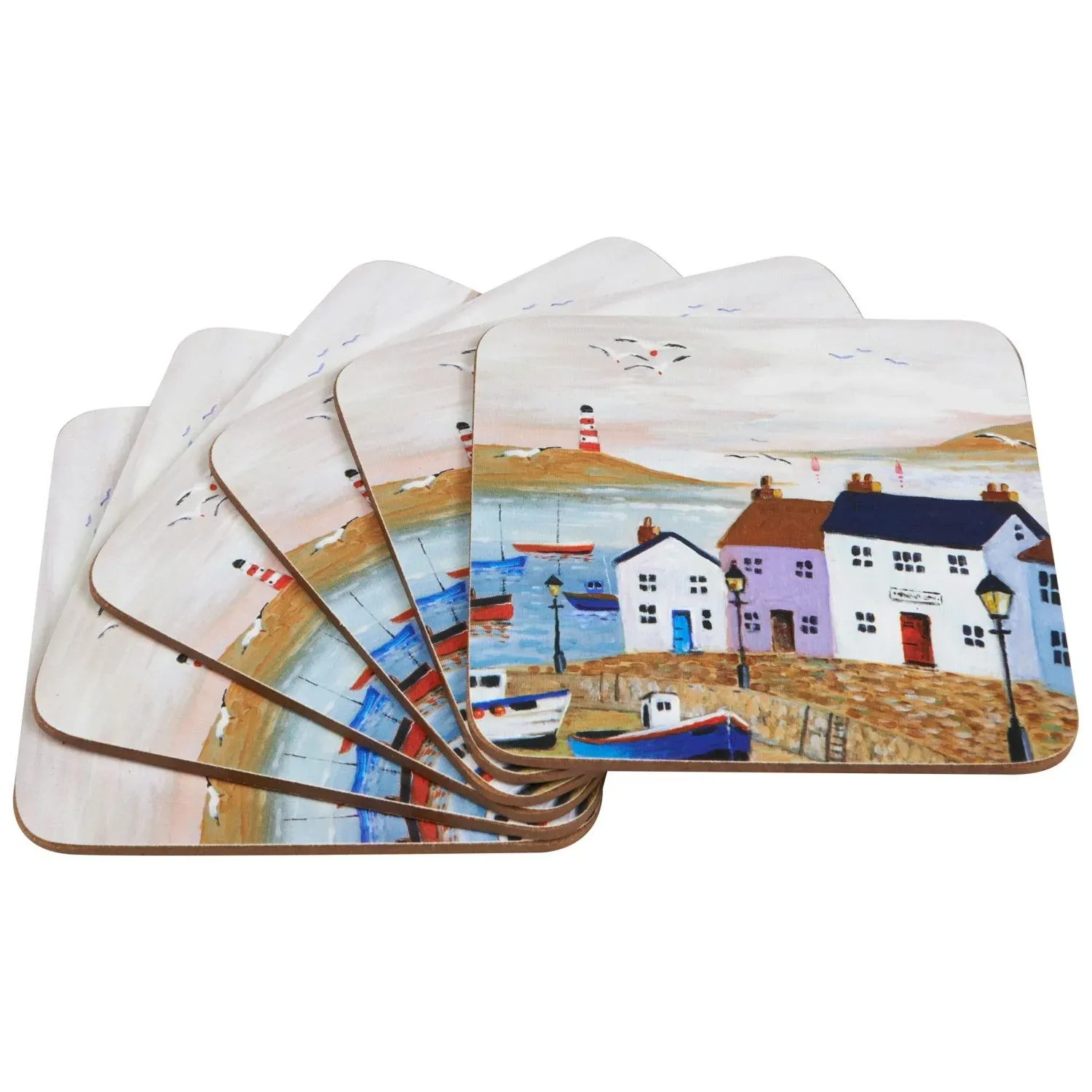 Lighthouse Harbour Coasters Set of 6 - Cream image