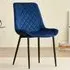 Amelia Set of 2 Dining Chairs - Blue, Velvet