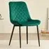 Amelia Set of 2 Dining Chairs - Green, Velvet
