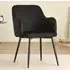 Charlotte Set of 2 Dining Chairs - Black, Velvet