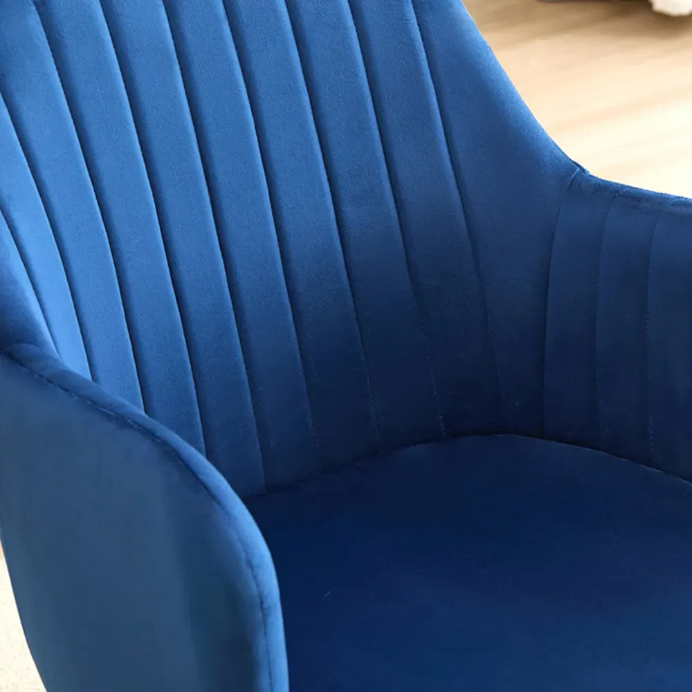 Charlotte Set of 2 Dining Chairs - Blue, Velvet