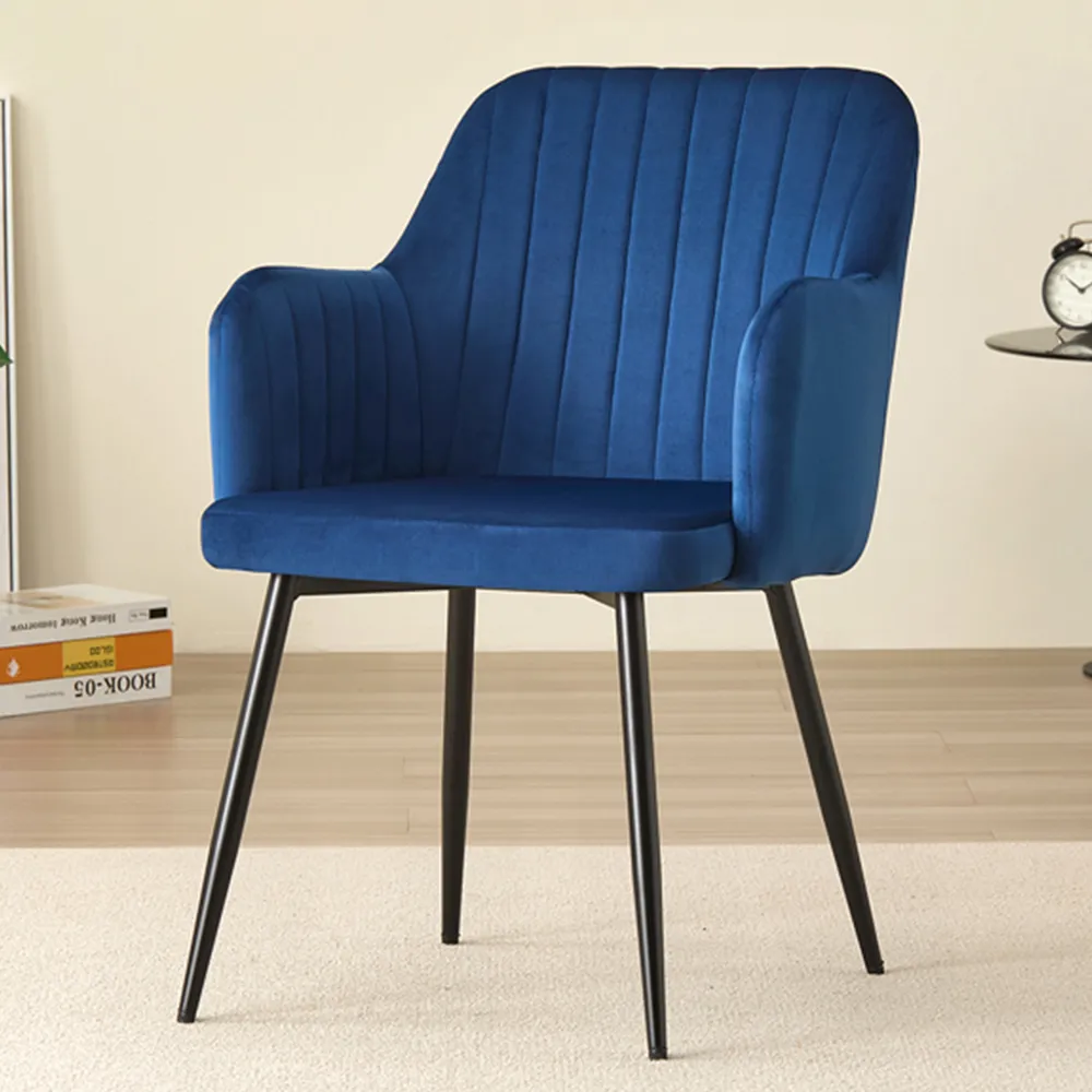 Charlotte Set of 2 Dining Chairs - Blue, Velvet image
