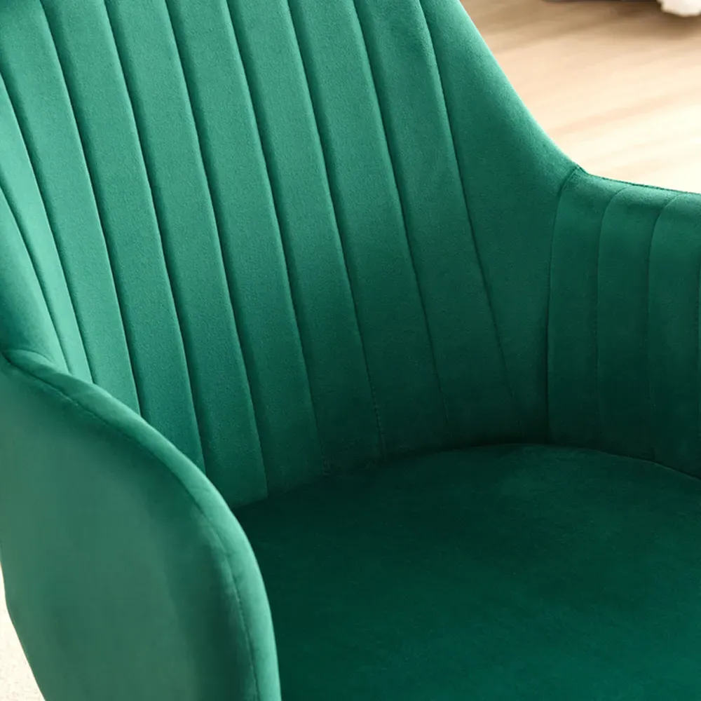 Charlotte Set of 2 Dining Chairs - Green, Velvet