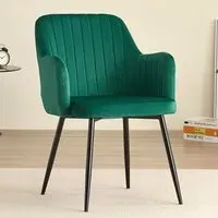 Charlotte Set of 2 Dining Chairs - Green, Velvet