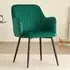 Charlotte Set of 2 Dining Chairs - Green, Velvet