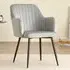 Charlotte Set of 2 Dining Chairs - Grey, Velvet