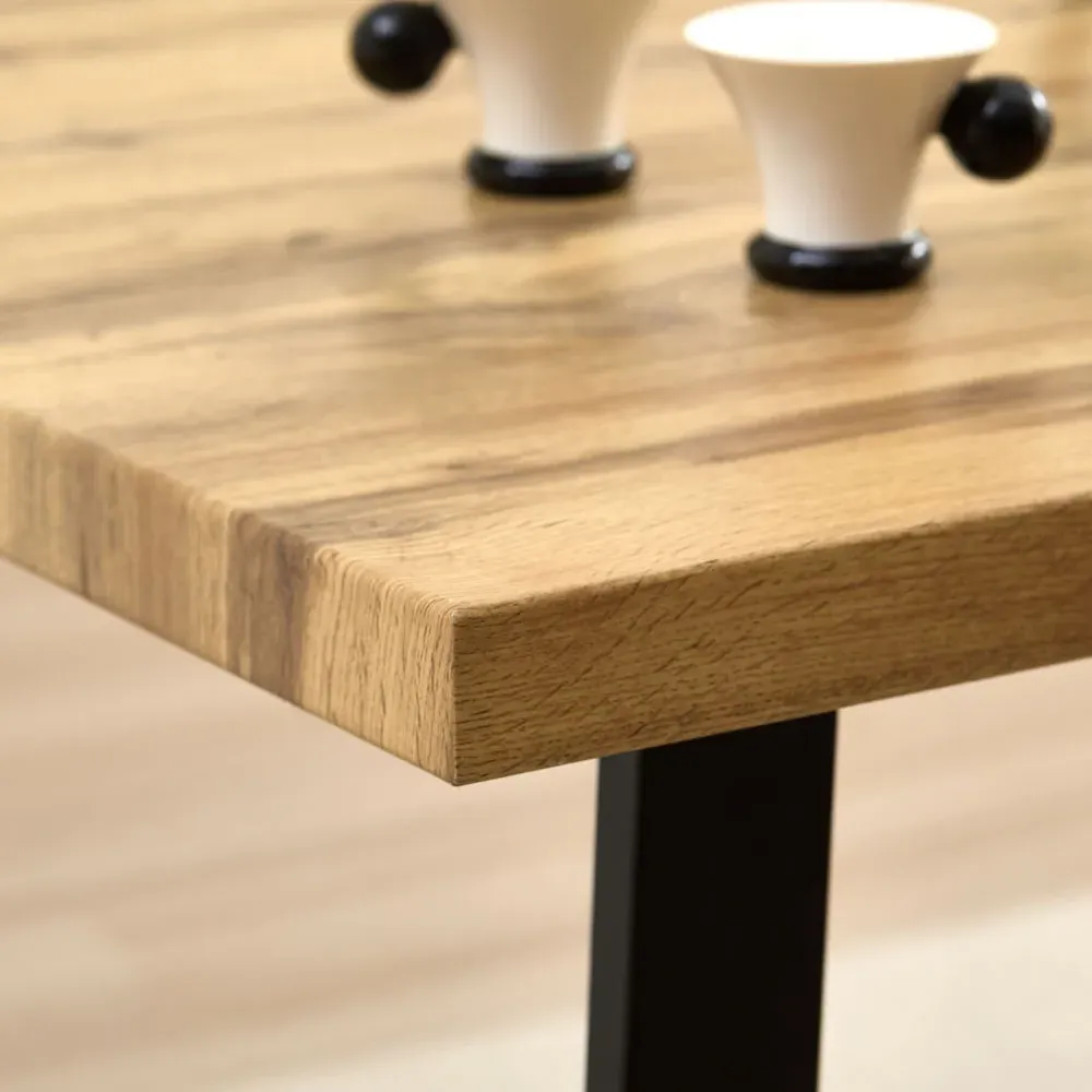 Colorado 6-Seater Dining Table - Black, Oak