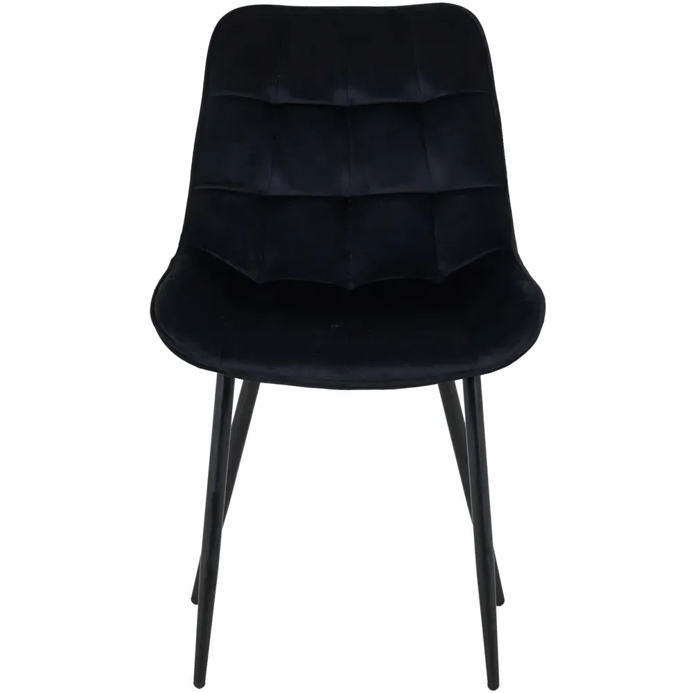 Erica Set of 4 Dining Chairs - Black, Velvet