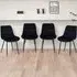Erica Set of 4 Dining Chairs - Black, Velvet