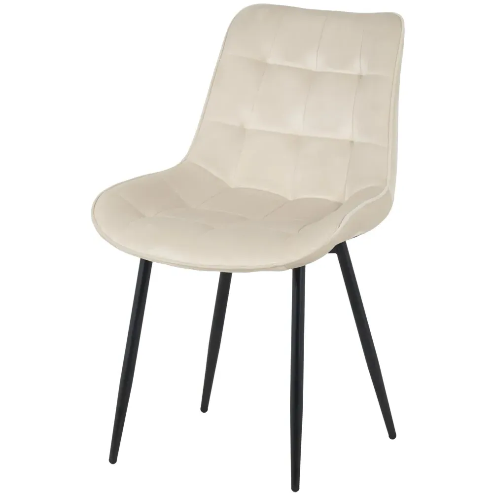 Erica Set of 4 Dining Chairs - Cream, Velvet