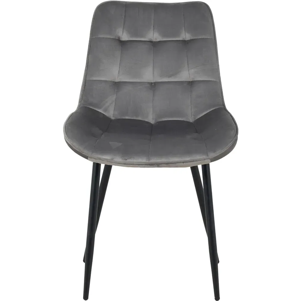 Erica Set of 4 Dining Chairs - Grey, Velvet