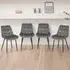 Erica Set of 4 Dining Chairs - Grey, Velvet