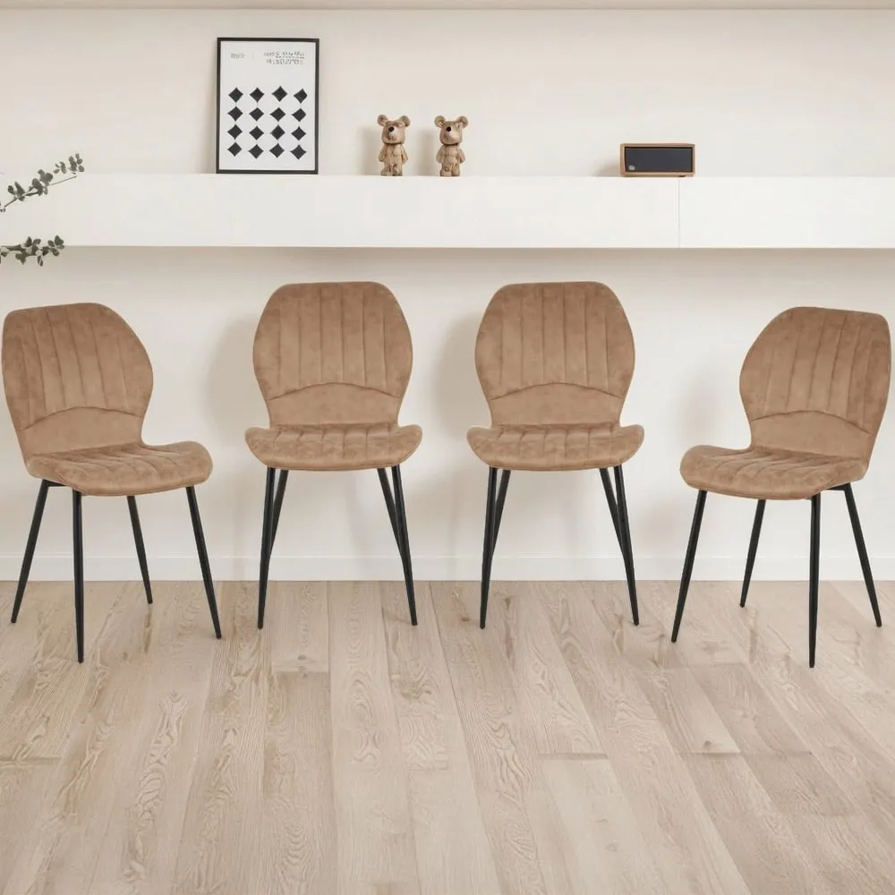 Jaydn Set of 4 Dining Chairs - Brown, Distressed Leather image