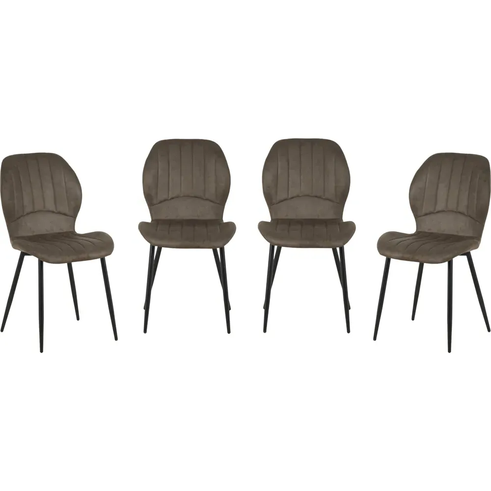 Jaydn Set of 4 Dining Chairs - Grey, Distressed Leather