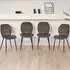 Jaydn Set of 4 Dining Chairs - Grey, Distressed Leather