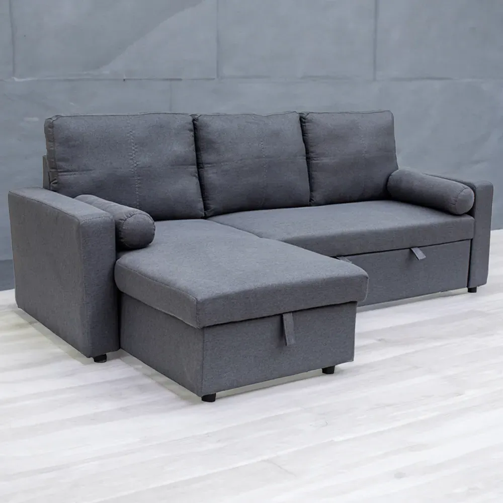 Manhattan 3-Seater Chaise Sofa Bed - Green