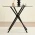 New York 4-Seater Round Dining Table - Black, Glass