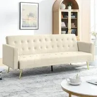 Olivia 3-Seater Sofa Bed - Natural Stone
