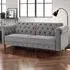 Royal Chesterfield 3-Seater Sofa Bed - Grey, Velvet