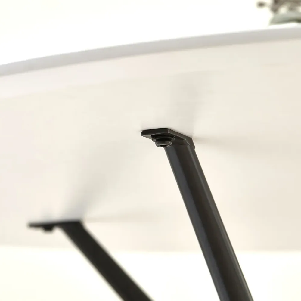 Seattle 4-Seater Round Dining Table - White, Stone