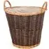 Mixed Colour Wicker Log Basket - Brown