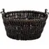 Oval Wicker Log Basket with Chrome Handles - Brown